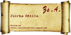 Zsirka Attila névjegykártya