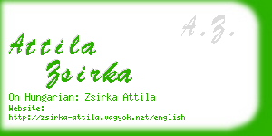 attila zsirka business card